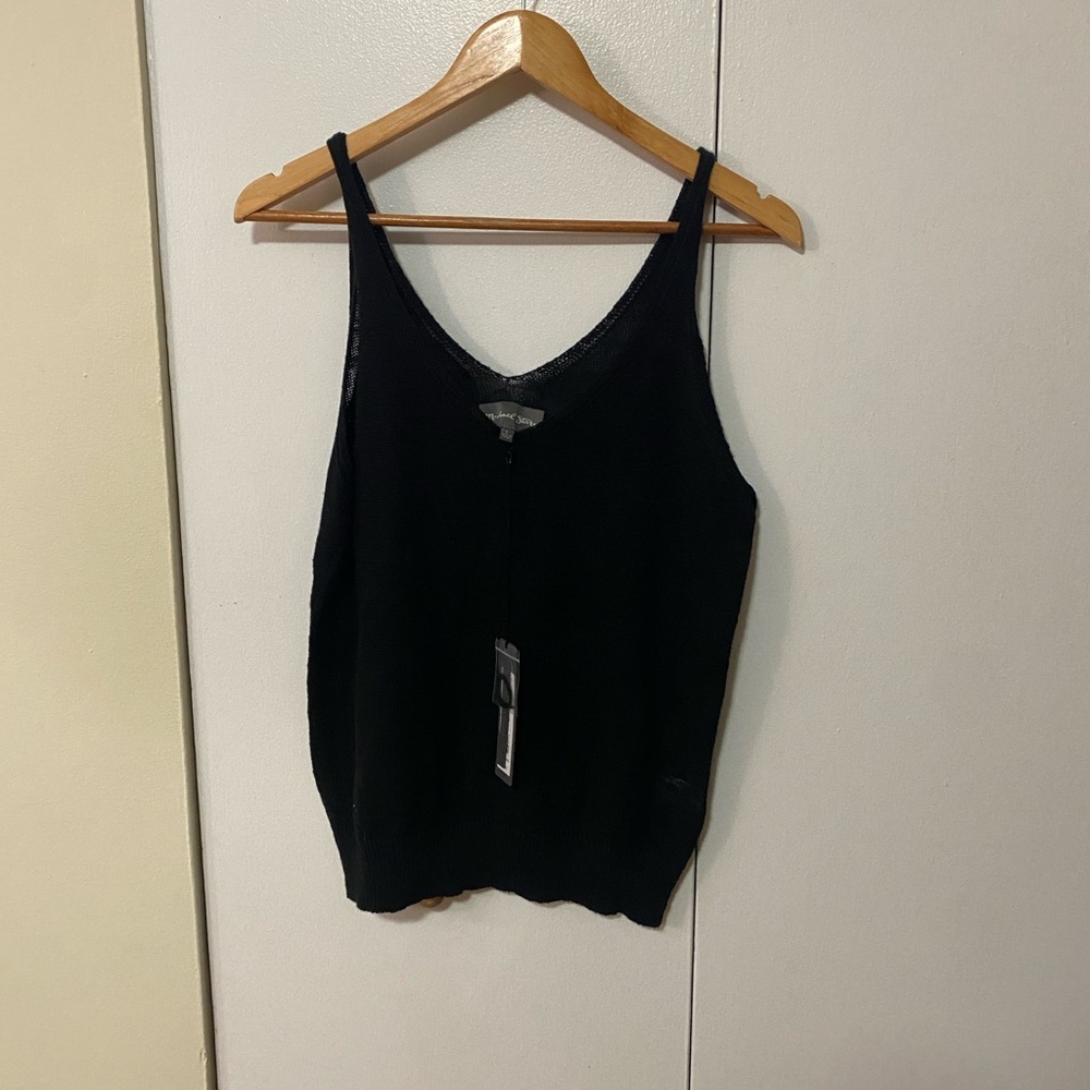 NWT Michael Stars Black Linen Blend Tank